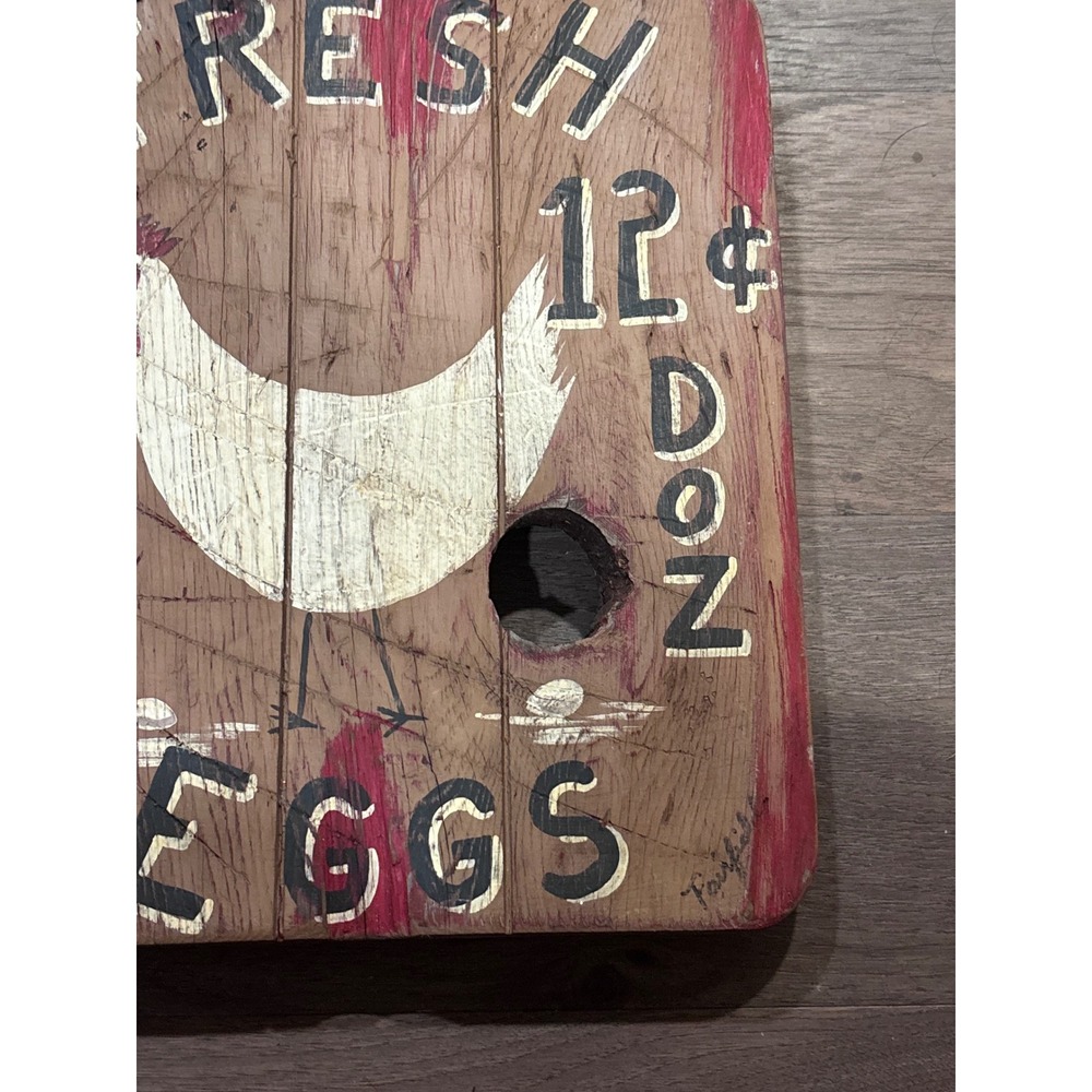 Vintage Farmhouse Wooden Sign Fresh Eggs 12 Cents Rustic Hen Wall Decor 12x9.5 - Picture 3 of 7